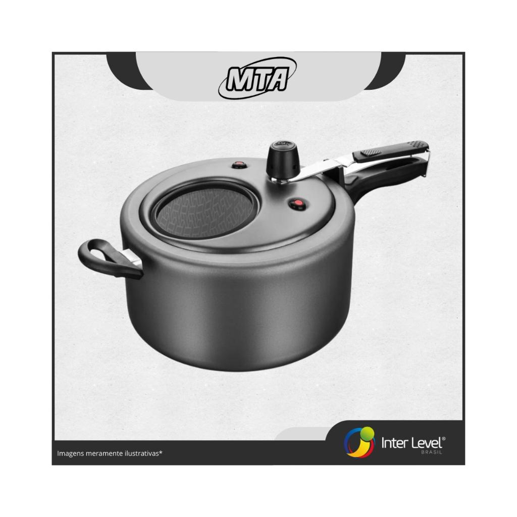 Panela De Pressão Antiaderente 6 Litros Com Visor De Vidro Mta