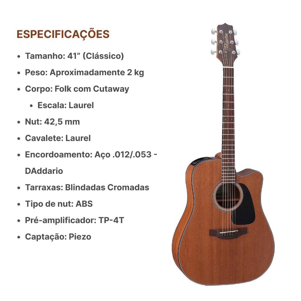 Violao Eletrico Takamine Gd11 Mce + Kit Completo Capa Luxo