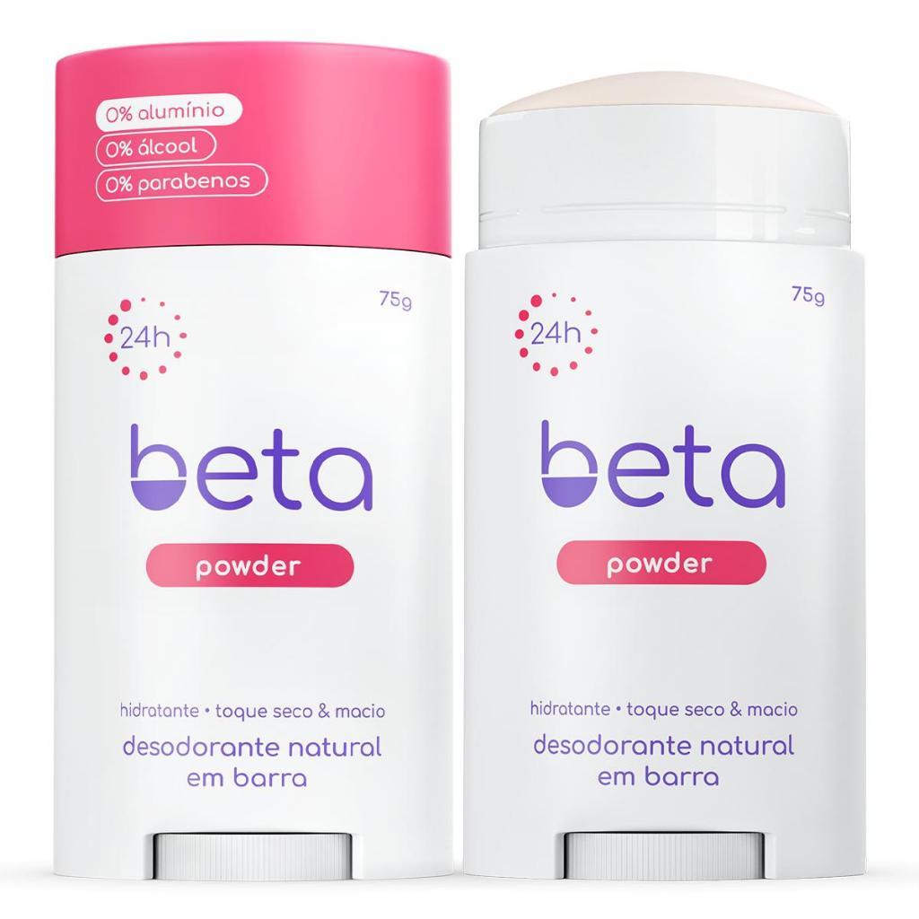 Kit Com 3 Desodorantes Naturais Em Barra Beta Zero 24h Sem Alumínio E Sem Fragrância