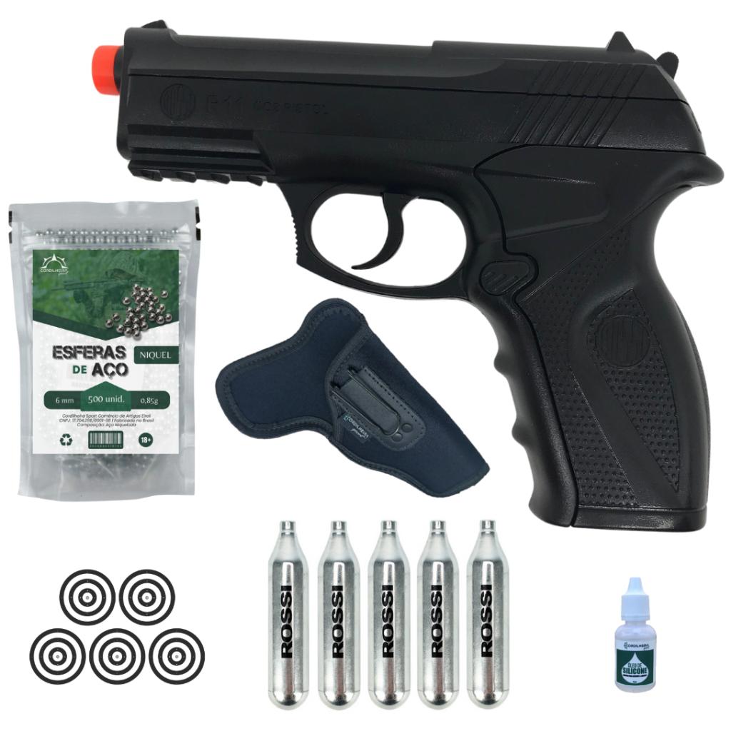 Pistola De Pressão C11/R11 Steel CO2 6mm Rossi + Escolha Sua Variação