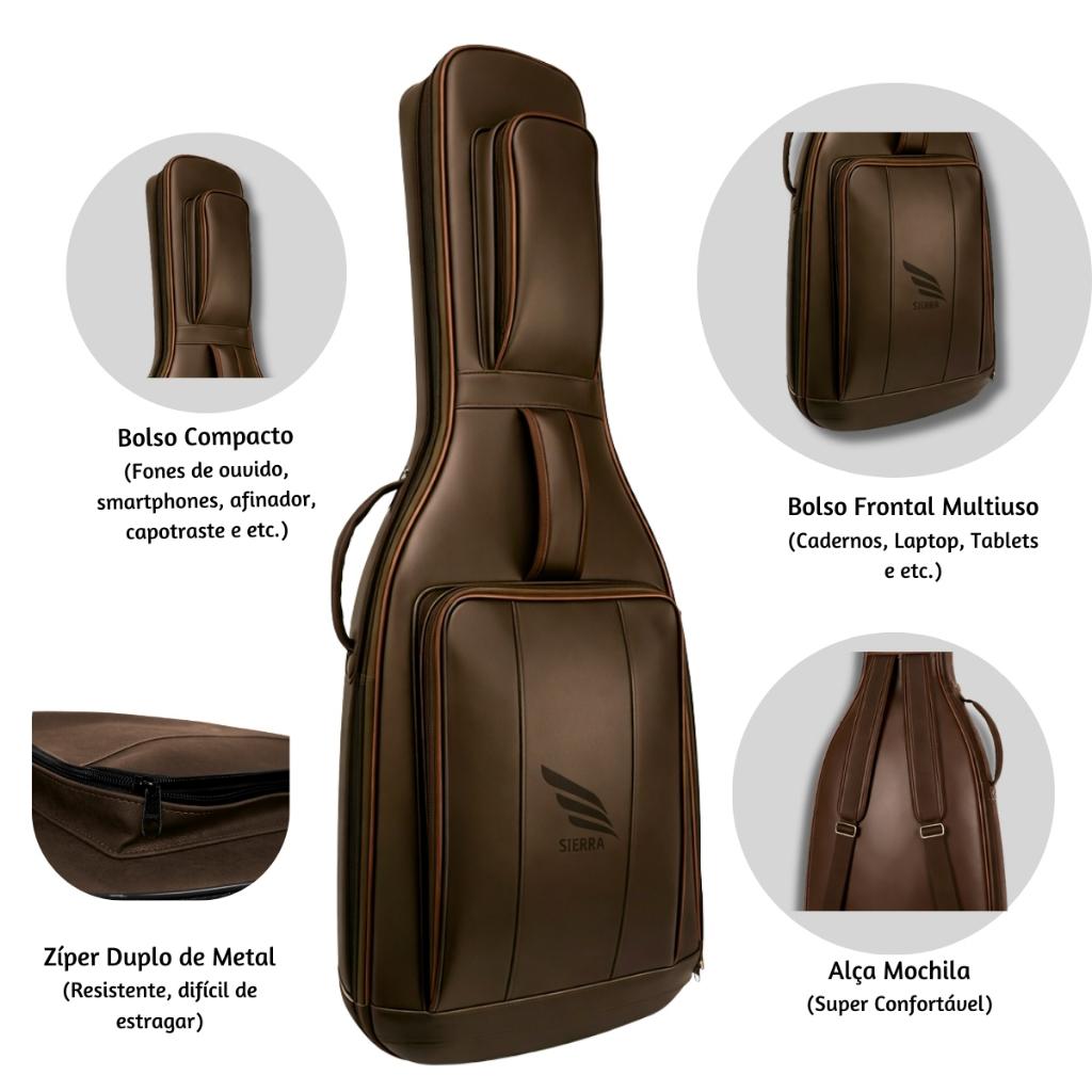 Capa Semicase Guitarra Sierra Seg200 Couro Ecológico Hard Case
