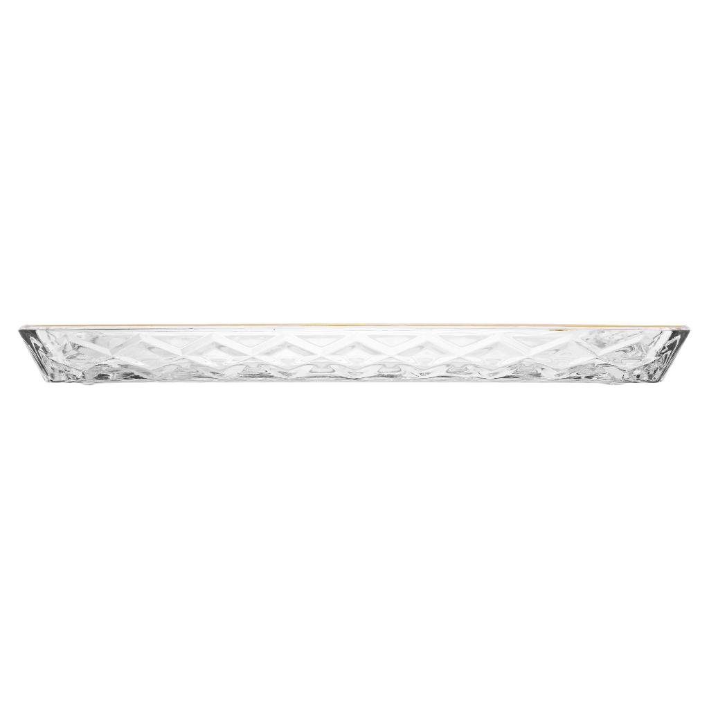 Travessa Para Servir De Cristal Com Deli Diamond Com E Sem Fio De Ouro - Lyor