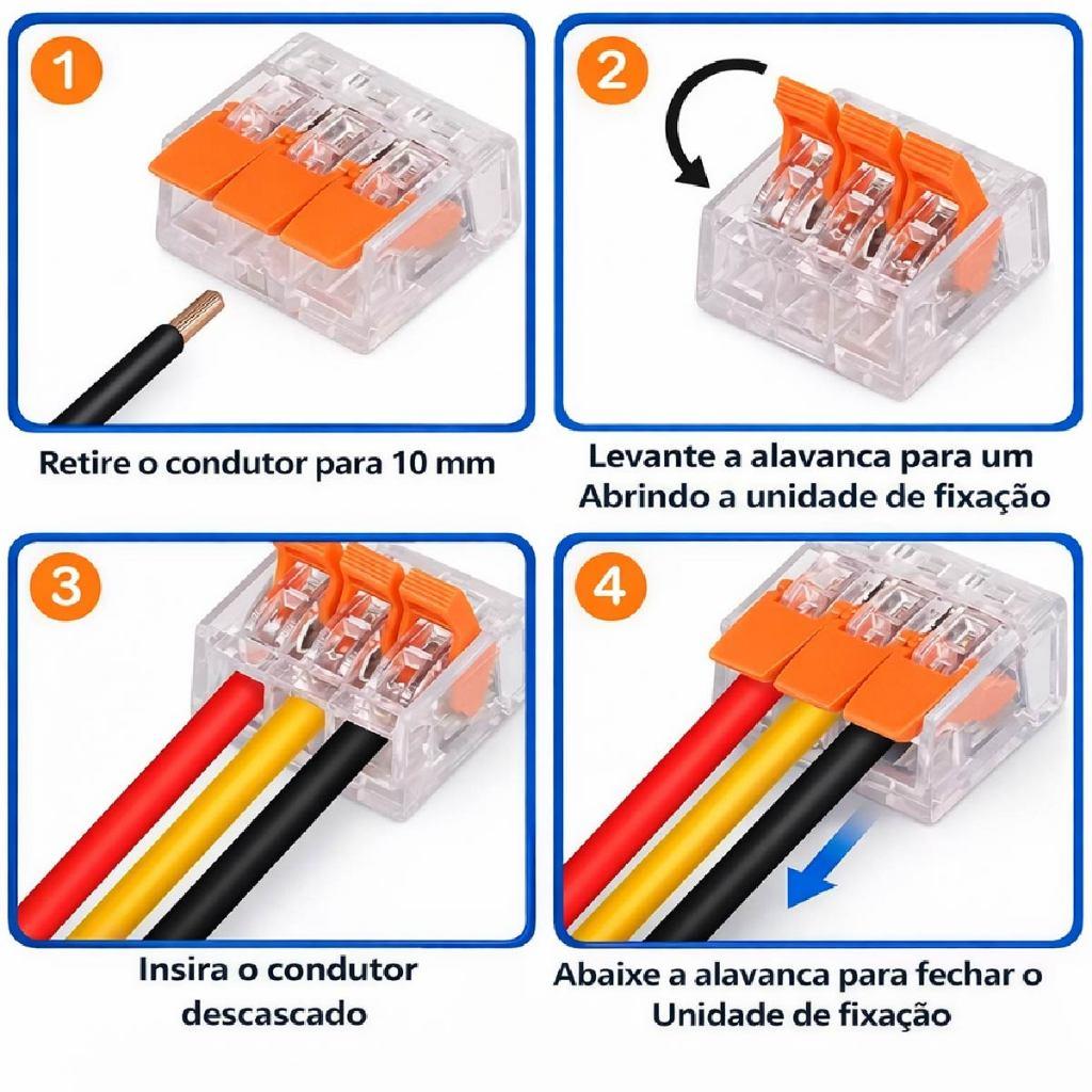 Conectadores Linear 2 A 6 Módulos Conexão Rápida De Alta Qualidade Instalação Simples