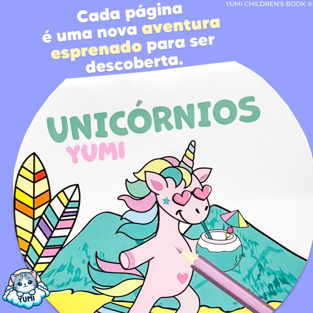 Livro De Colorir Infantil Com Pelúcia Naninha Unicórnios