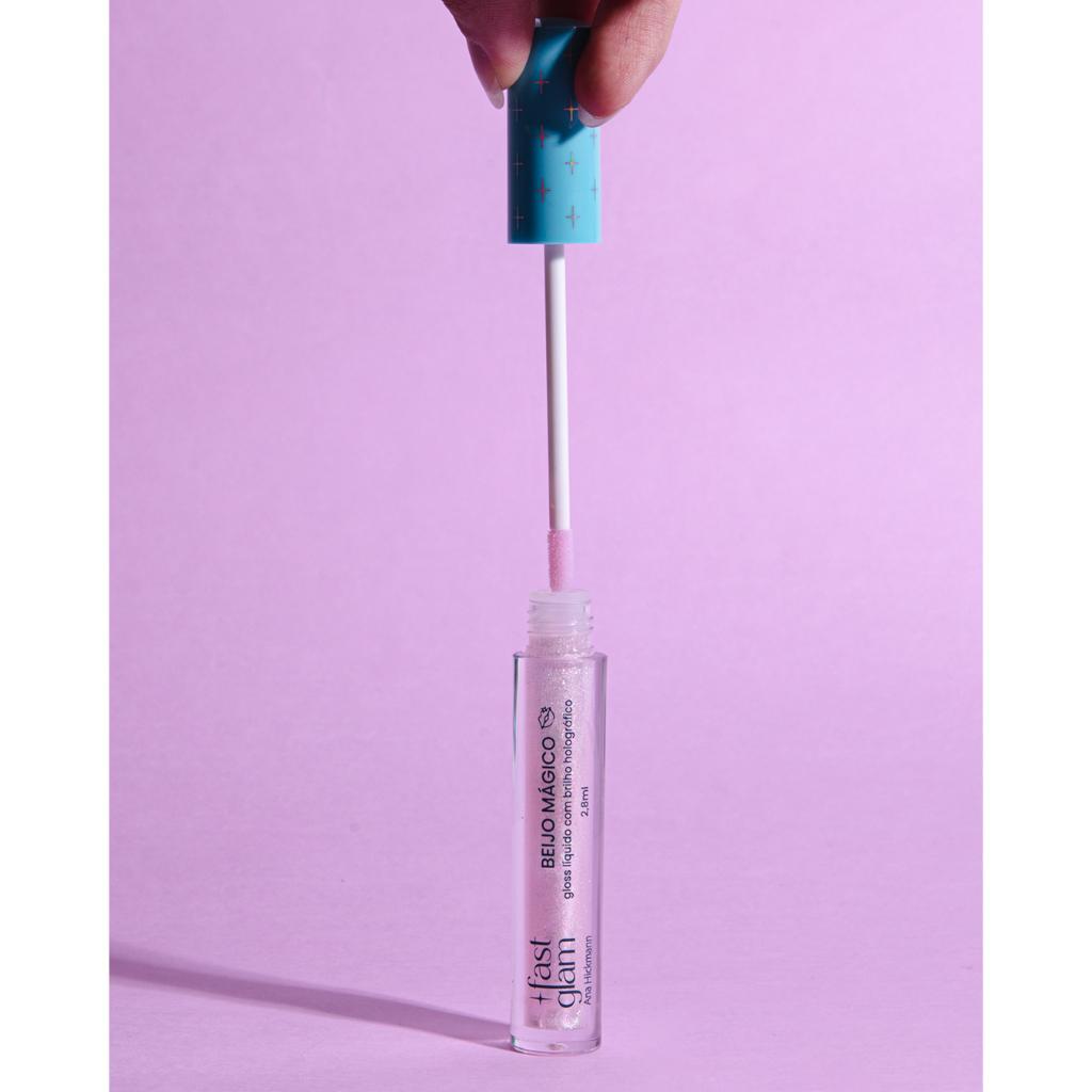 Fast Glam Beijo Mágico - Gloss Líquido Com Brilho Holográfico
