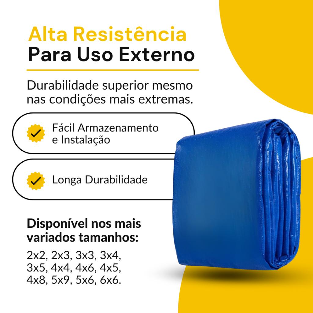 Lona 5x3 Mt Azul Plastica Impermeavel Festa Barraca Camping Em Polietileno