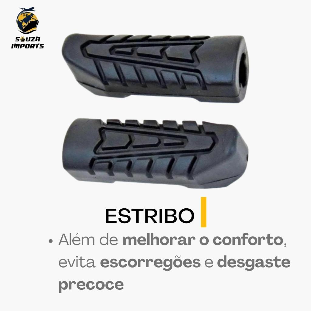 Estribo Central Com Pedaleira Borracha Honda Cg 160 Titan Fan Start 2016 Ate 2023 Moto Reforçado