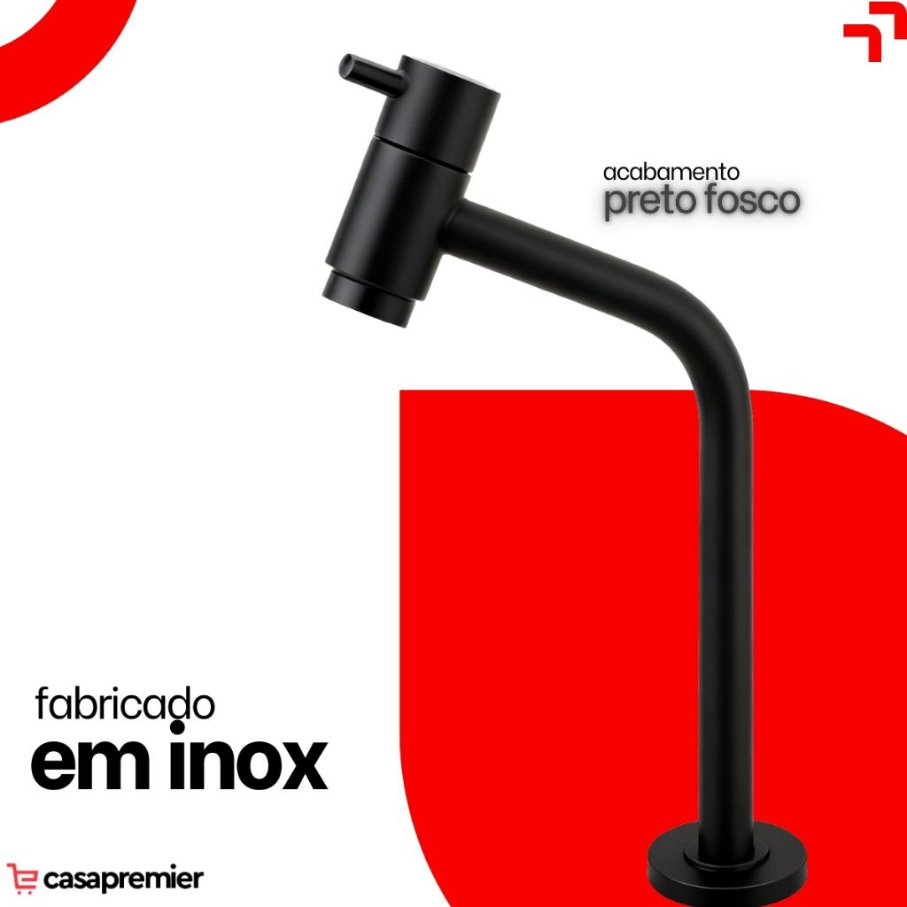 Torneira Bancada Luxo Banheiro Lavatório Cuba Link Luxo Slim Toda Preta/cromada Metal