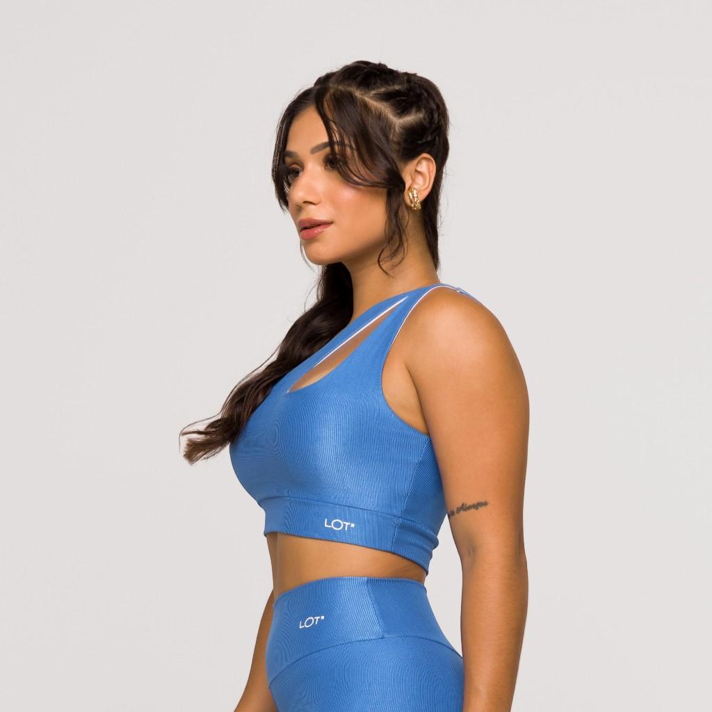 Top Academia Fitness Feminino Poliamida Ombro Só Treino Musculação Yoga Corrida