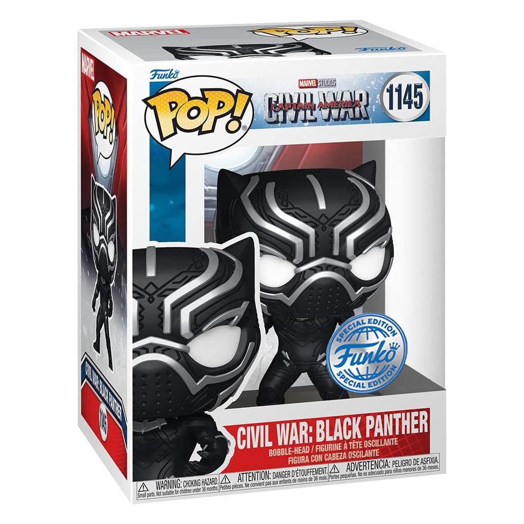 Funko Pop Marvel Captain America Civil War Exclusive - Black Panther 1145 Novo Original