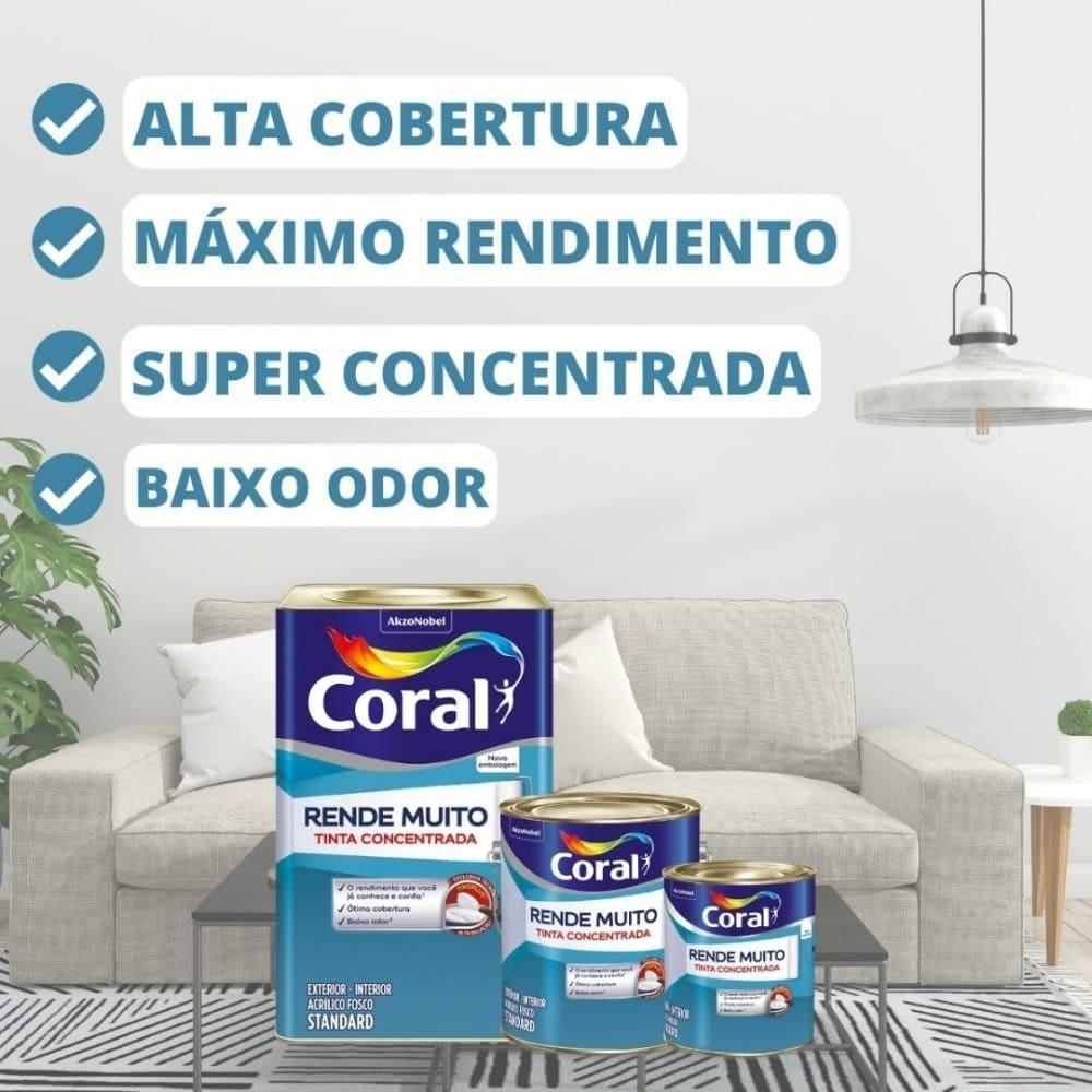 Tinta Acrílica Fosca Coral Rende Muito 900ml