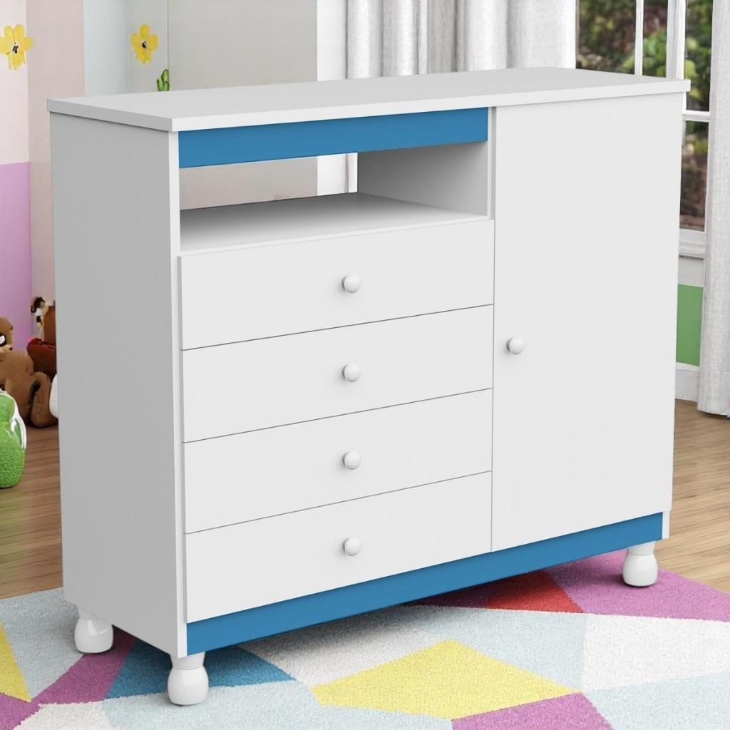 Cômoda Organizadora Roupas Com Trocador Gavetas Gaveteiro Quarto Bebe Baby Multiuso Pés Regulagem