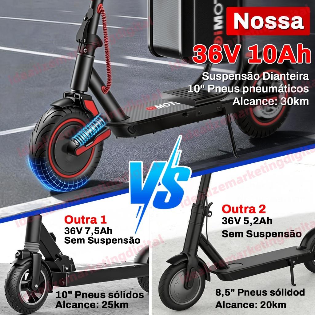 500W Patinete Elétrico 120kg 30km De Autonomia Motor 40km/h Com Assento