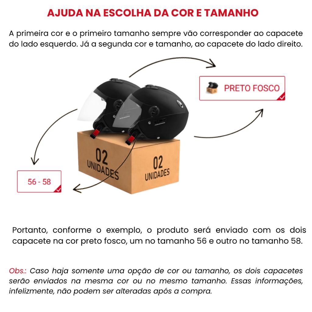 Kit 2 Capacete Aberto PRO Tork New Atomic Solid