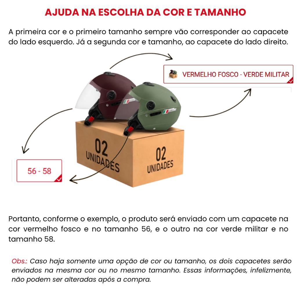 Kit 2 Capacete Aberto New Atomic Elite Masculino Feminino