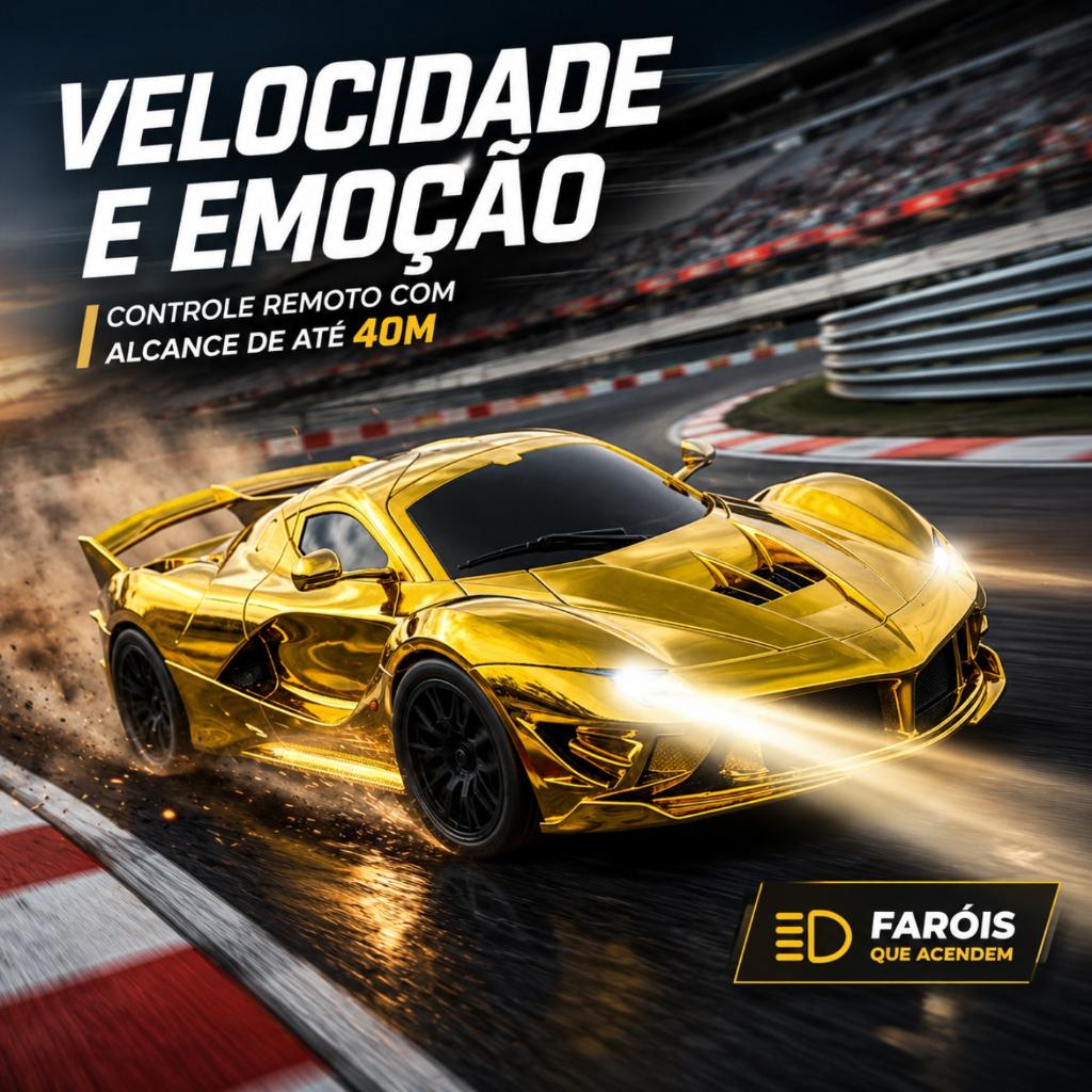 Carrinho Controle Remoto Recarregavel Super Carro Metalizado