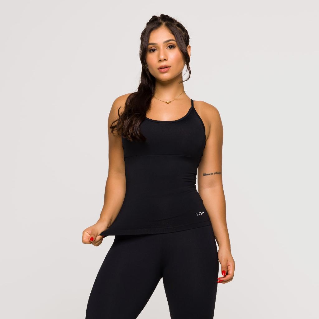 Conjunto Regata Alcinha E Calça Legging Básica Fitness Feminina Academia Corrida Treino