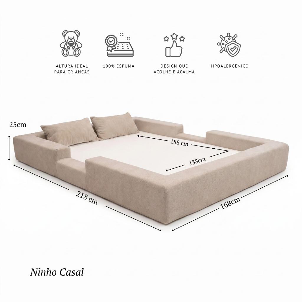 Cama Montessoriana Casal Ninho 100 Espuma Keiko