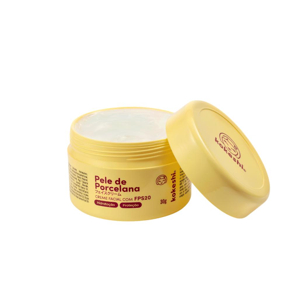 Kit Pele De Porcelana Fps20 + Hidratante Facial Pele De Porcelana Kokeshi
