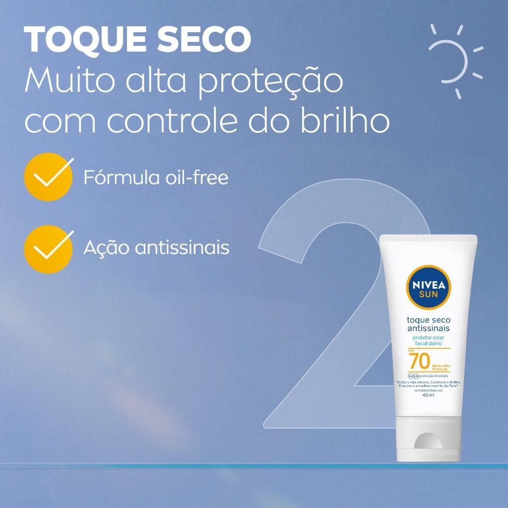 Nivea Kit Sun Protetor Solar Protect Hidrata Fps30 200ml + Nivea Sun Facial Toque Seco Antissinais Fps70