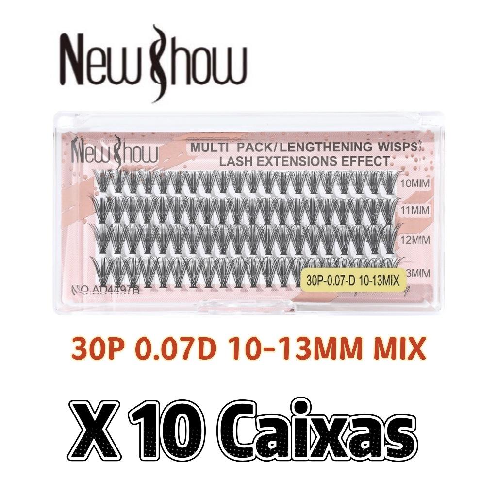 New Show 10caixas/800 Unidades Números Mistos Cílios Postiços 6D Mink 20p/30p/40p 10-13mix-tufos Sem Nó
