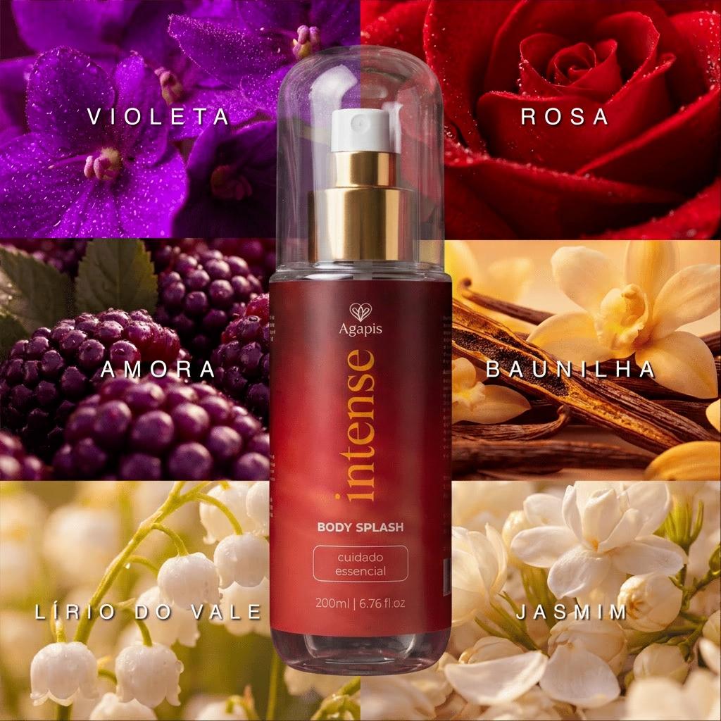 Body Splash Sexy Intense Agapis Beauty 200ml Fragrância Sedutora Alta Fixação