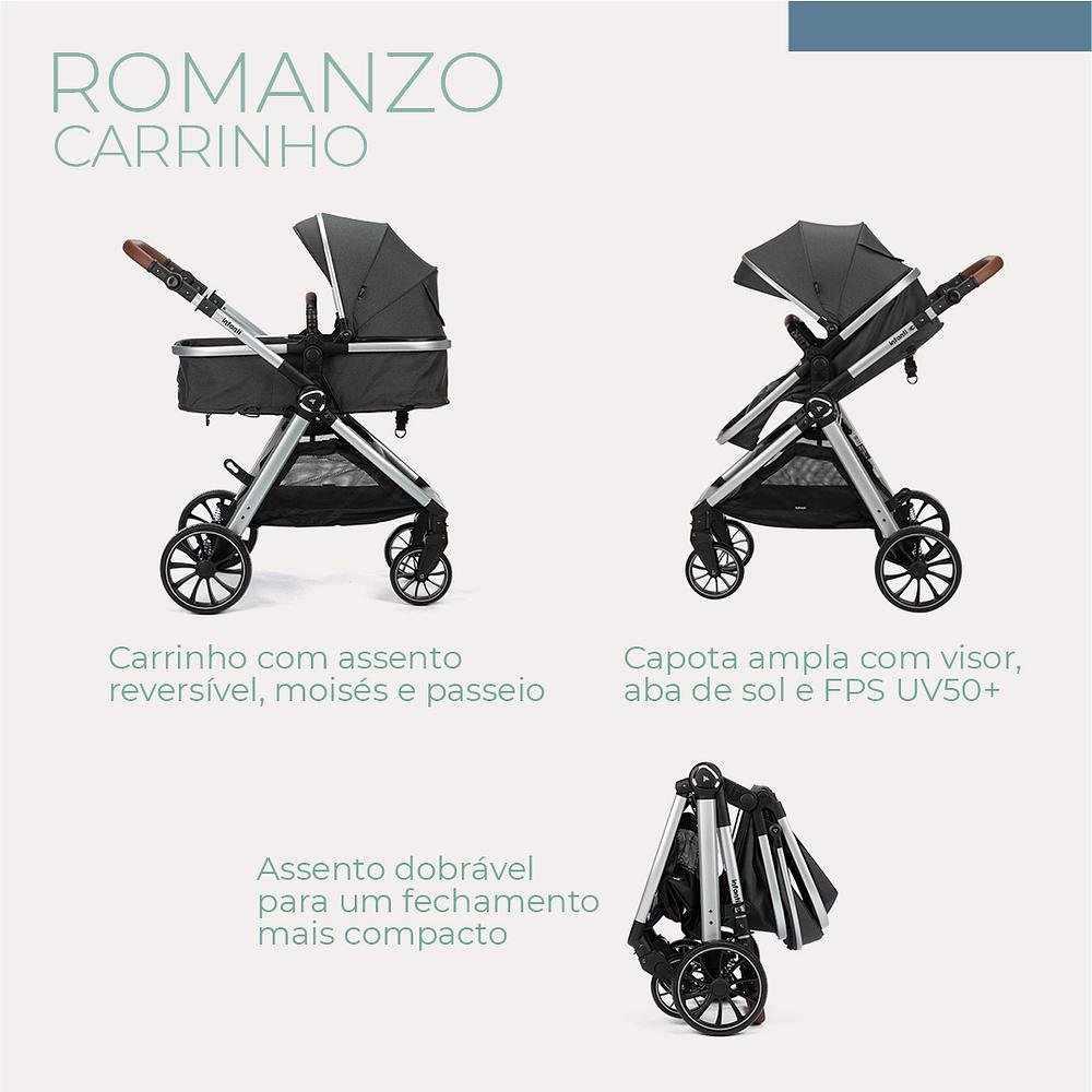 Carrinho De Bebê Romanzo Infanti Moisés 0-15kg Reversível