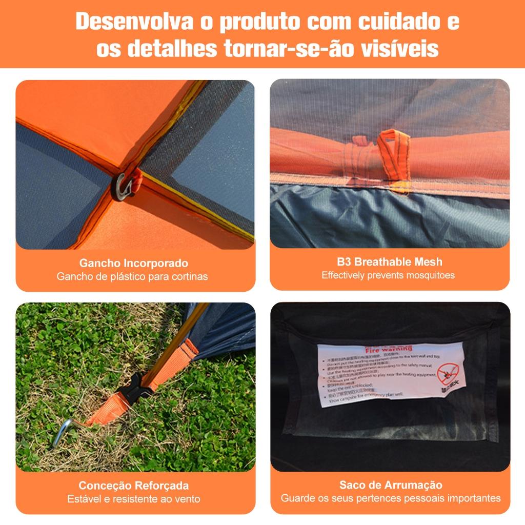 Barraca Camping 3/4 P Joyfox Aluminio Ultralight Upf50 3500mm Praia Tenda Festa Menor Preço