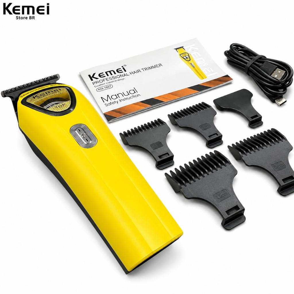 Kemei Km-1567 Aparadores De Cabelo Profissional Rotor Externo Motor Sem Escova Aparador Ajustável