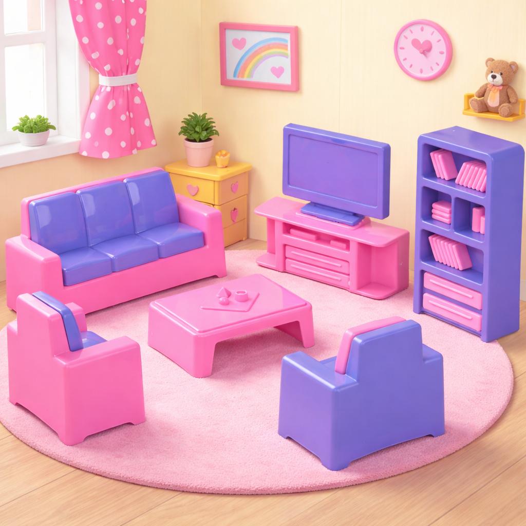 Mini Sala De Estar Infantil Brinquedo Decorativo Para Casinha De Boneca