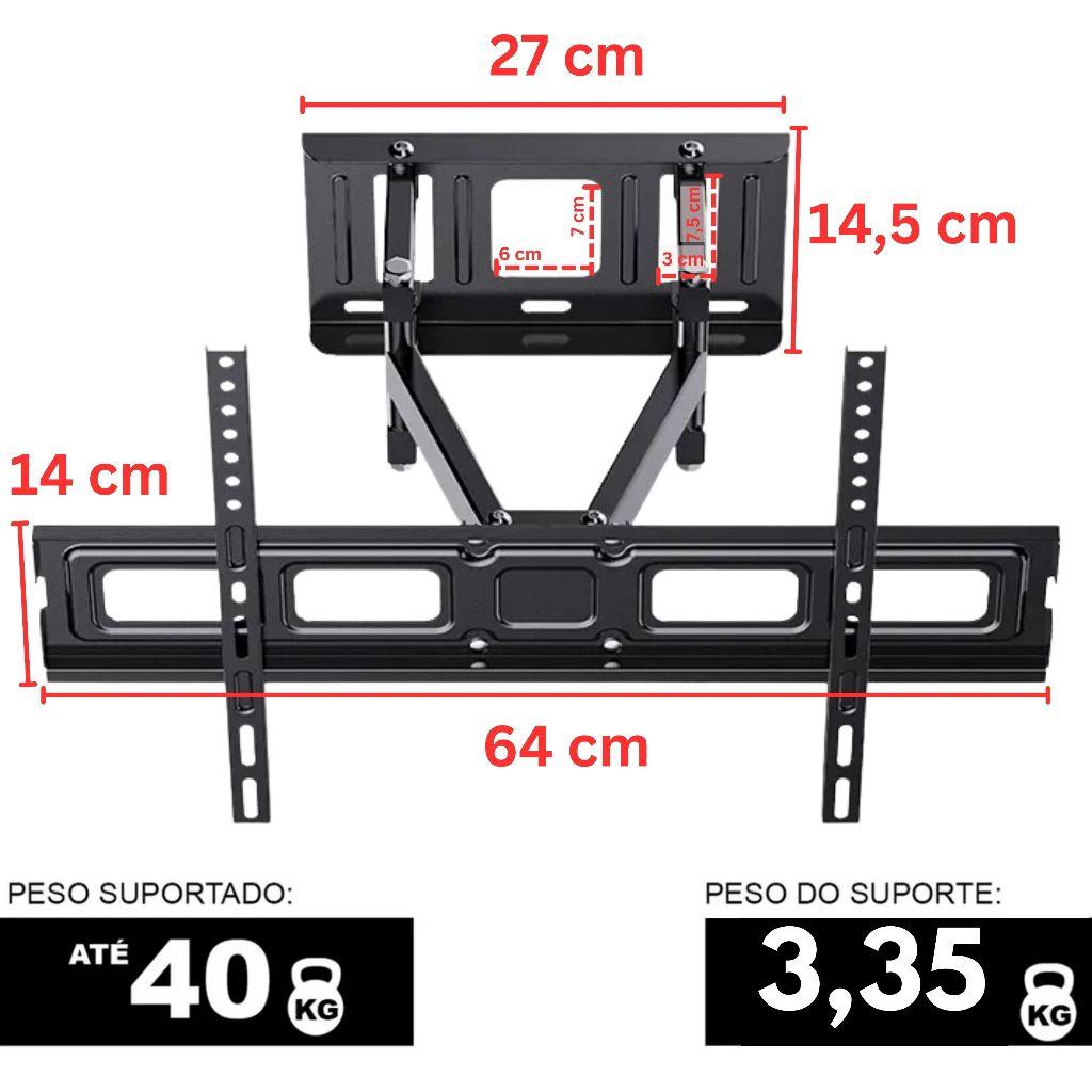 Suporte Articulado Para TV Televisores Universal De 32 A 80 Polegadas 40KG