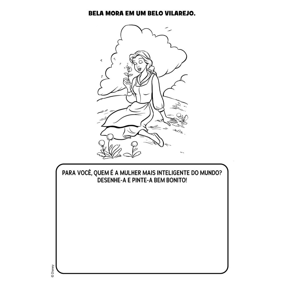 Livro De Colorir Atividades Educativas Disney A Bela E A Fera Infantil