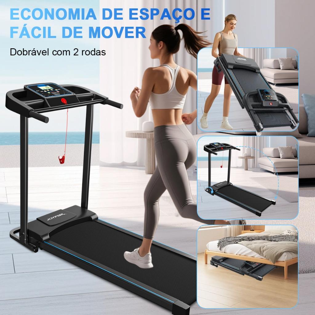 Esteira Ergométrica Fit Concept 2.0hp Residencial Dobrável Com 24 Programas Automáticos Joyfox