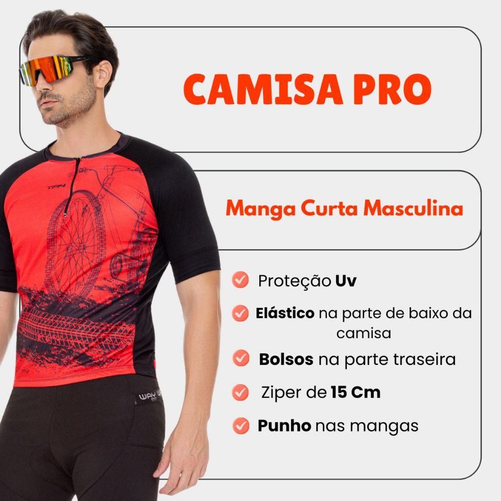 Conjunto Ciclismo Masculino Camisa Bike Roda Azul Verde Laranja PRO Camiseta E Bermuda Forro Espuma