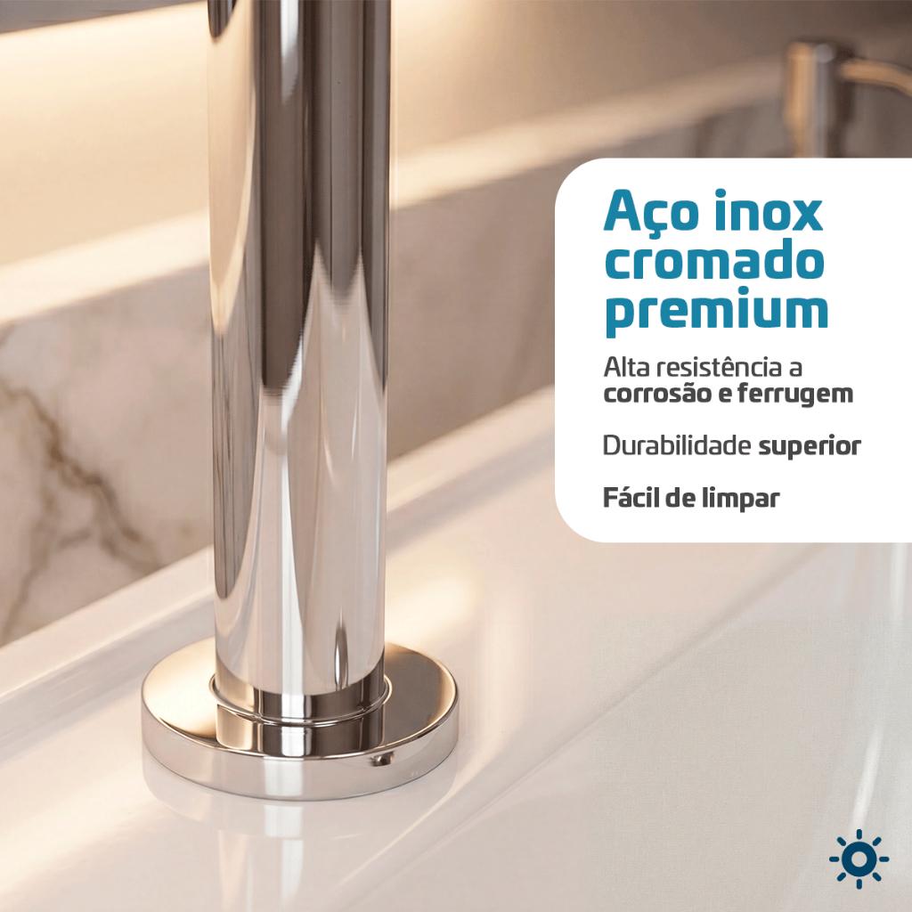 Torneira Banheiro Lavabo Bica Baixa Bancada Inox Link 45 Beltempo