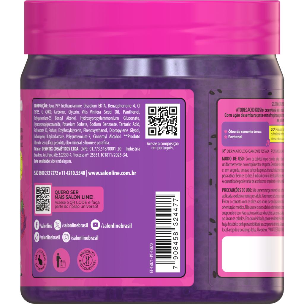 Gelatina Uva #todecacho Kids Modeladora 550g