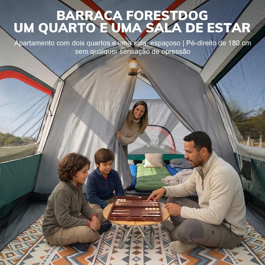 Barraca De Camping 4 A 8 Pessoas Impermeável 2000mm + Toldo