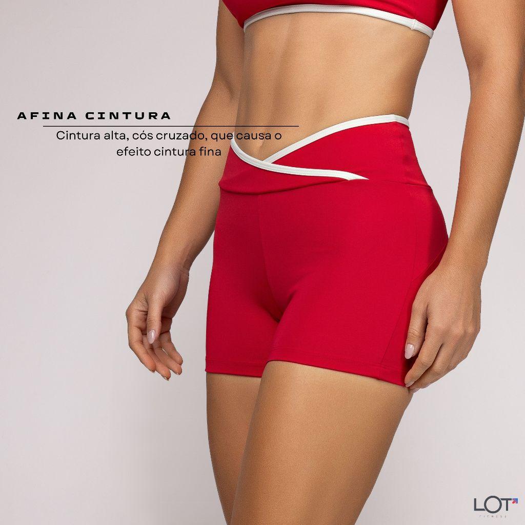 Short Curto Feminino Fitness Academia Poliamida Cós Cruzado Afina Cintura Kate Coleção Duo