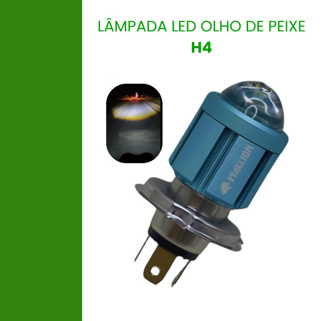 Lâmpada De LED H4 Moto Farol Alto E Baixo 6500k 1500 Lúmens Stallion