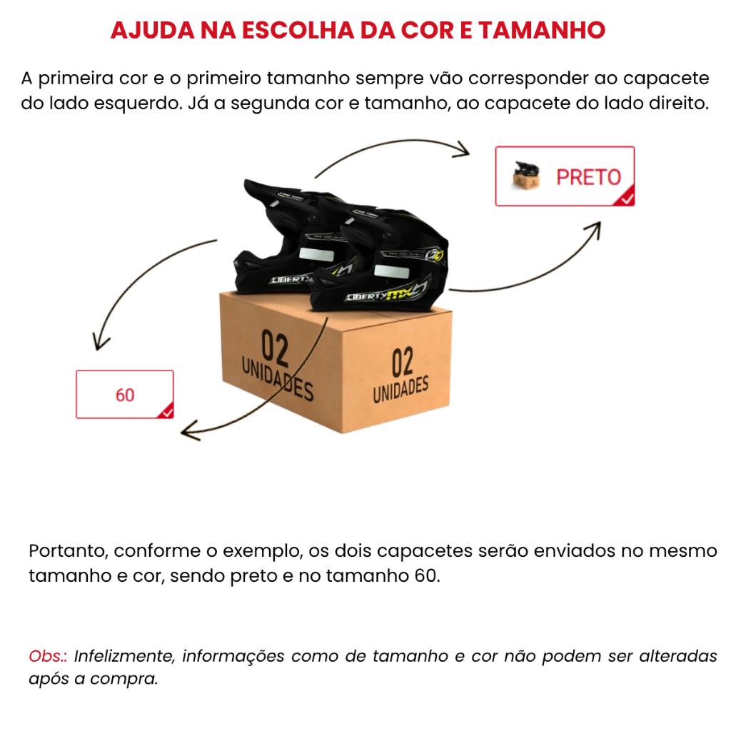Kit 2 Capacete Motocross Fechado Mx PRO Trilha PRO Tork Moto Cores Iguais