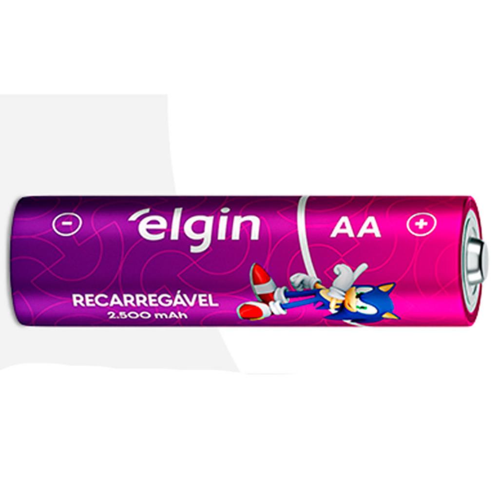 Pilha Recarregável Aa Elgin 2700mah Cartela 2 Unidades Kit