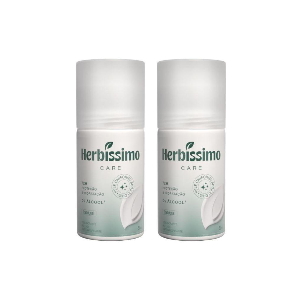Kit Desodorante Roll-on Antitranspirante Herbíssimo Care Tradicional 50ml (2 Unidades)