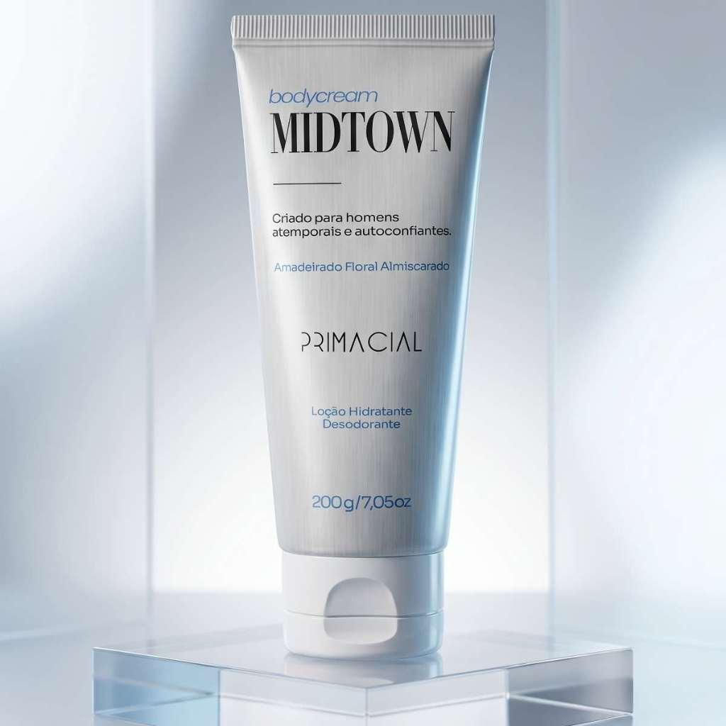 Hidratante Desodorante Midtown Masculino 200G - Primacial Perfume Fresco Amadeirado