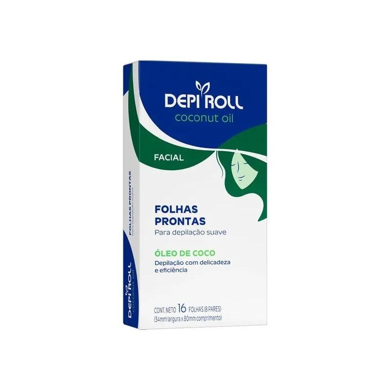 Folhas Prontas Depiroll Facial Óleo Coco 16 Unidades