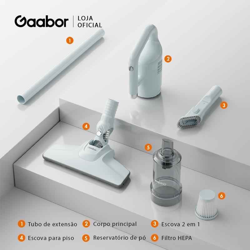 Gaabor Aspirador 2 Em 1 18000pa Forte Sucção Silencioso Fácil Guardar Cw-18m02a