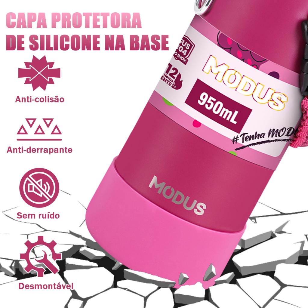 Modus Garrafa Térmica 1 Litro Esportiva De Aço Inoxidável Com Isolamento A Vácuo Com Base Emborrachada