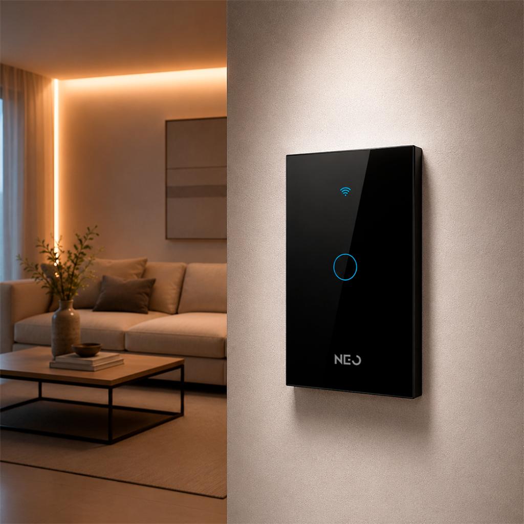Interruptor Inteligente Touch Wifi Preto Avant Neo