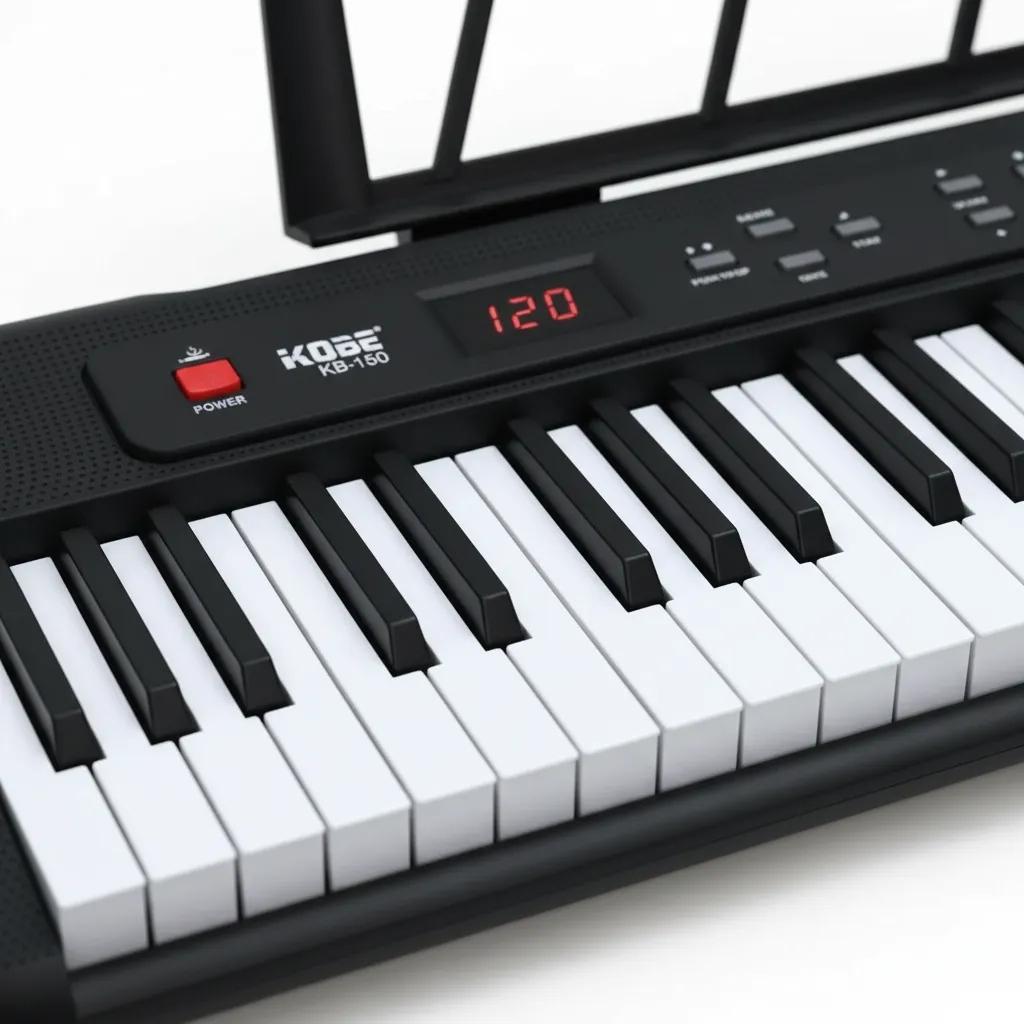 Teclado Musical Kobe Kb-150 Bk Preto 5/8 61 Teclas Com Fonte