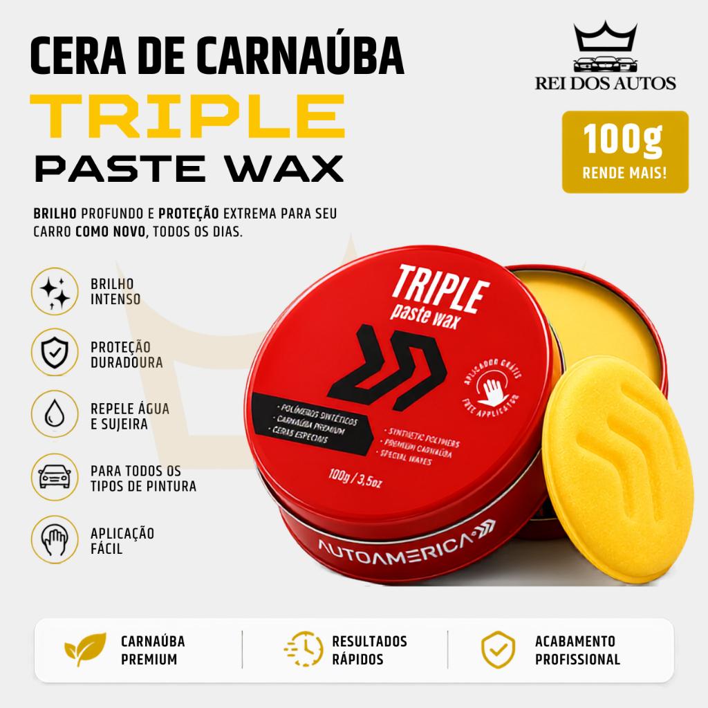 Cera De Carnaúba Triple Paste Wax 100gr Autoamérica Brilho E Proteção Carro Moto Moveis