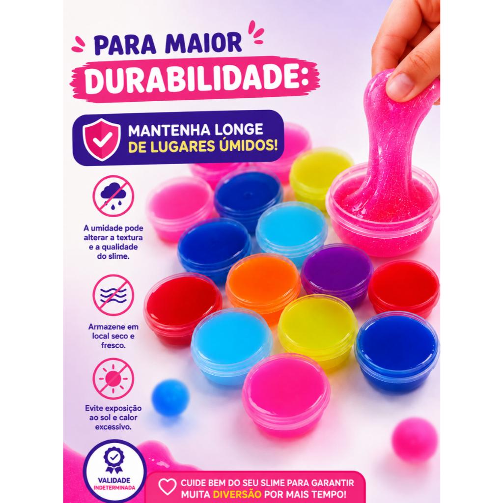 20 Geleca Slime Amoeba Colorida Kit Para Festa Lembrancinha Infantil Aniversario Prenda
